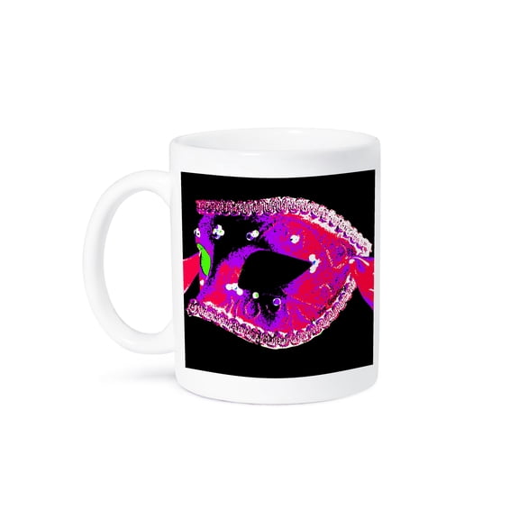 Masquerade In Antique Purple Pink Glitter, 15oz Mug