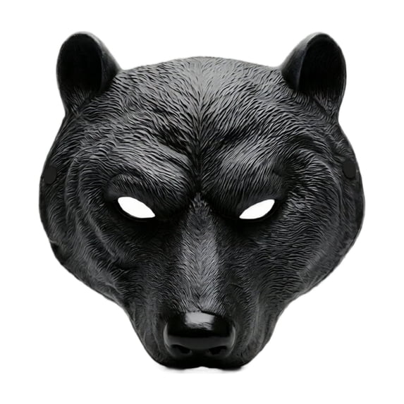 Masquerade Mask Black Bear Animal Accessory for Halloween Party Events for Adults 1 Pack