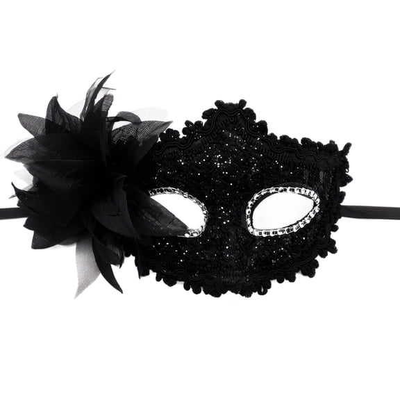 Masquerade Mask Black Lace Design Single Pack for Adults Party Prom and Halloween Carnival Events