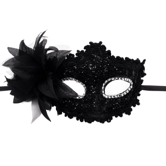 Masquerade Mask Black Lace Design Single Pack for Adults Party Prom and Halloween Carnival Events