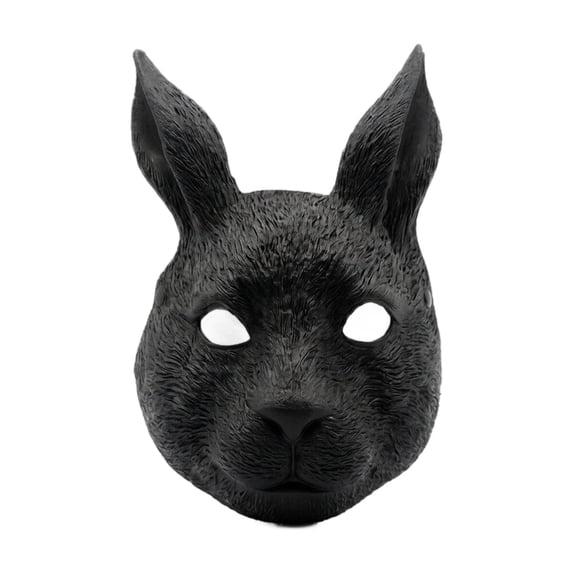 Masquerade Mask Black Rabbit Full Face Animal Mask for Halloween Party Accessory for Men Women All Ages 1 Pack