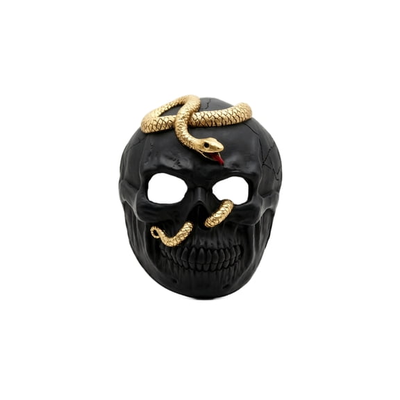 Masquerade Mask Black and Gold Skeleton Design for Halloween Party Events