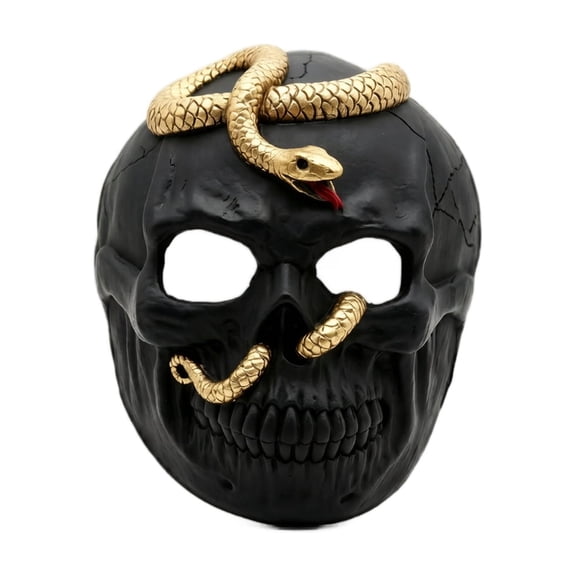 Masquerade Mask Black and Gold Skeleton Design for Halloween Party Events