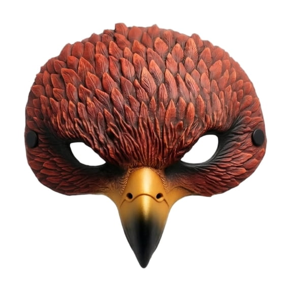 Masquerade Mask Brown Eagle Bird Design Long Beak 1 Pack Accessory for Masquerade Ball Halloween Themed Party Events