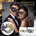 thumbnail image 1 of Masquerade Mask for Couples 2 Pack, Black and Gold Masquerade Masks, Halloween Masks for Masquerade Party, Accessory for Masquerade Balls and Themed Events, 1 of 5