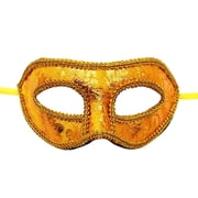 Masquerade Mask Gold Fabric Lace Design for Men Venetian Style with Ribbon Tie for Party and Masquerade Ball Events
