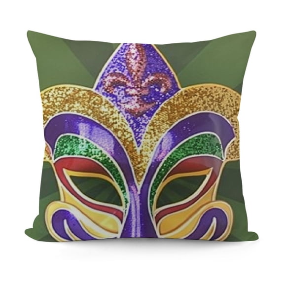 Masquerade Mask Pillow Covers Couch Pillow Cases Green Yellow Purple Throw Pillows Spring Farmhouse Decor for Home Room Cushion Outdoor Decorations