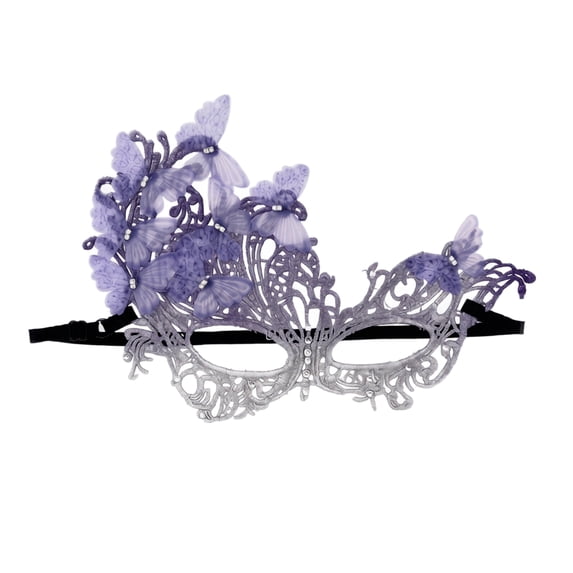 Masquerade Mask Purple Lace Eye Mask for Women Sheer Butterfly Accent for Halloween Party Prom and Masquerade Events 1 Pack