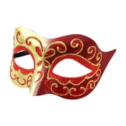 Masquerade Mask Red Gold Glitter for Women Venetian Style Half Eye Accessory for Masquerade Party Mardi Gras Prom Evening Gala Formal Event