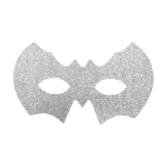 Masquerade Mask Silver Glitter Bat Shaped Eye Cover 1 Piece for Halloween Party Events for Men Women