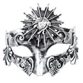 thumbnail image 1 of Masquerade Mask Silver Sun Motif Venetian Design for Men 1 Pack for Halloween Party and Masquerade Ball Events, 1 of 4