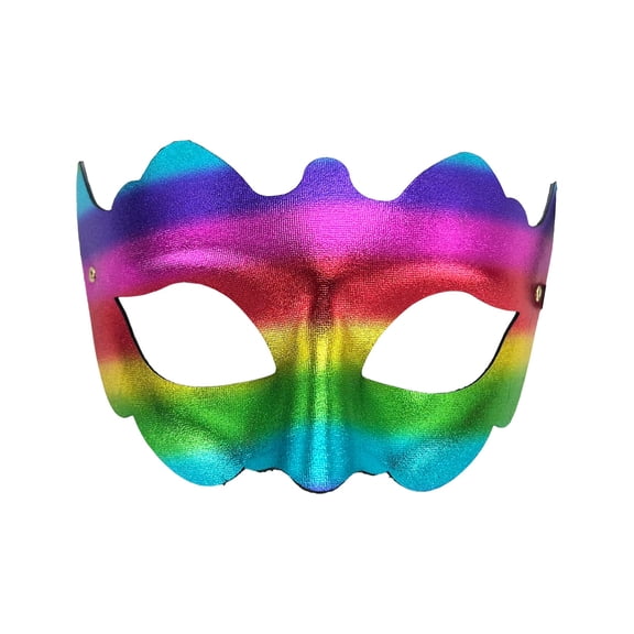 Masquerade Mask Vibrant Rainbow Textured Venetian Style for Men 1 Pack Halloween Party Accessory