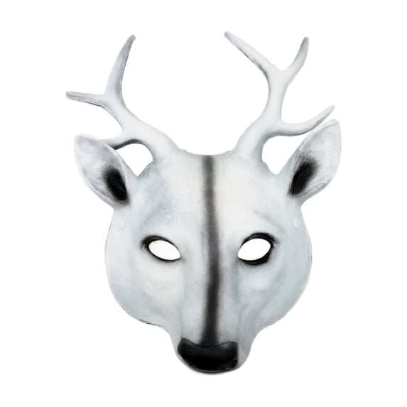 Masquerade Mask White Deer Antler Design 1 Pack Halloween Accessory for Holiday Parties and Events