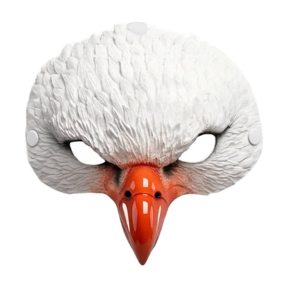Masquerade Mask White Eagle Style Animal Head Mask with Long Beak for Halloween Party Masquerade Ball Accessory 1 Pack