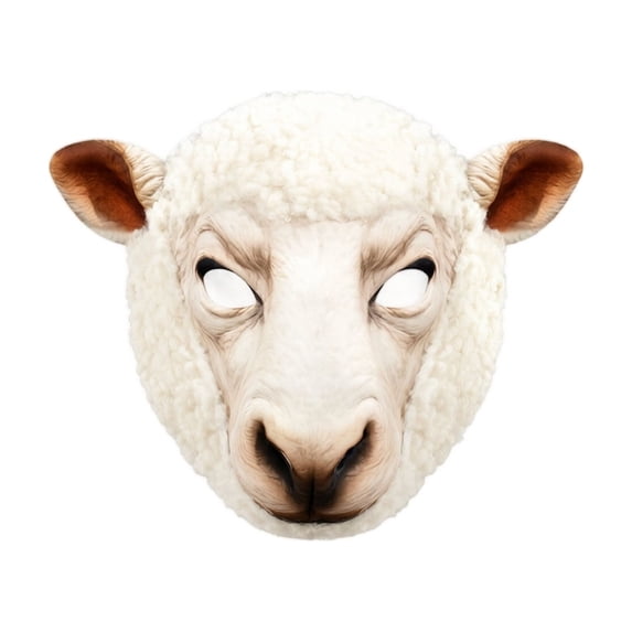 Masquerade Mask White Sheep Animal Design 12 X 11 Inch for Halloween Masquerade Party and All Ages Dress Up Play