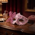 thumbnail image 1 of Masquerade Mask for Women Halloween Mask 7 Inch Lace Butterfly Mask Sparkly Masquerade Mask for Masquerade Party Prom Venetian Mask with Rhinestones Pink Accessory, 1 Pack, 1 of 4