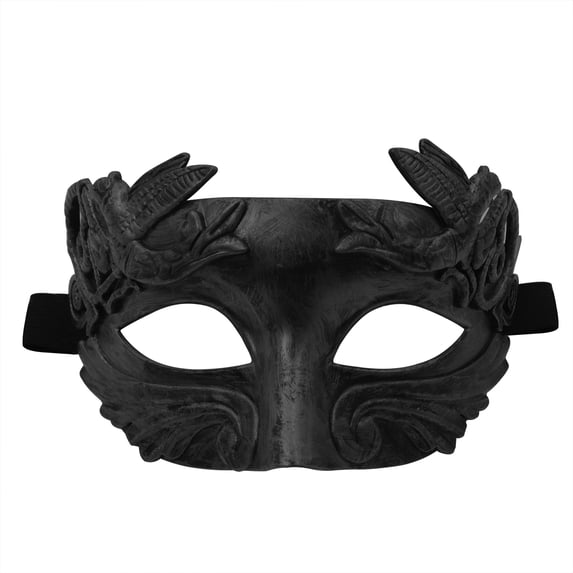 Masquerade Mask for Men, 7 Inch Black Venetian Masquerade Masks, Halloween Mask for Masquerade Party, Mardi Gras Mask for Halloween Events, 1 Pack