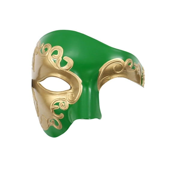 Masquerade Mask for Men Green Gold Venetian Half Face Mask for Masquerade Party Mardi Gras Themed Events Accessory for Themed Gatherings