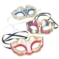 thumbnail image 1 of Fun Express Harlequin Multicolor Plastic Mardi Gras Masquerade Masks for Adult 12 Count, 1 of 1