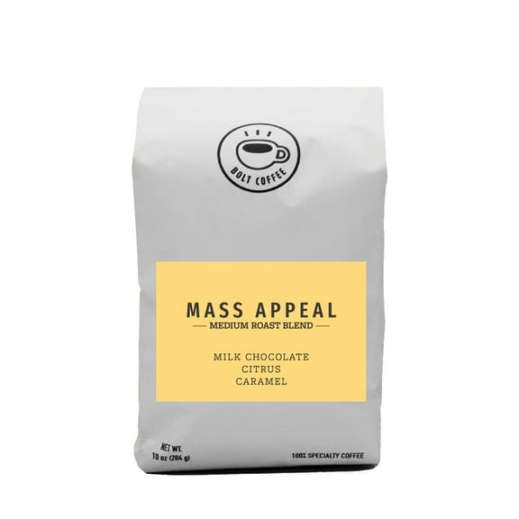 Mass Appeal - Medium Roast Blend - Roasted by Bolt Coffee Co. - Whole Bean Coffee - 12 Ounce Bag