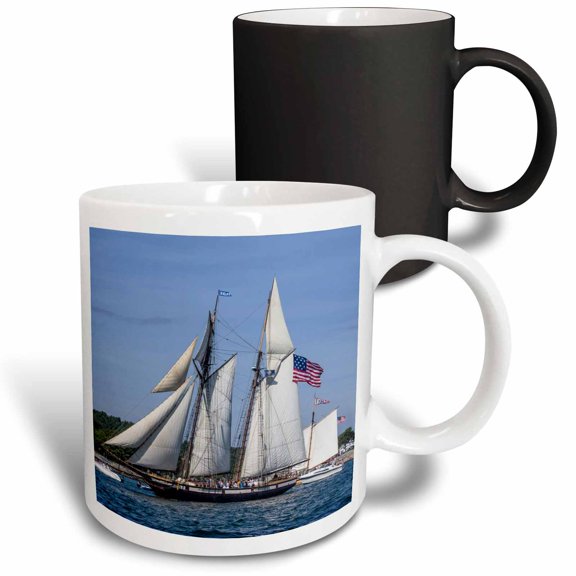 3drose, Mass. Cape Ann, Gloucester. Schooner Festival, Parade of Sail., 11oz Magic Transforming Mug