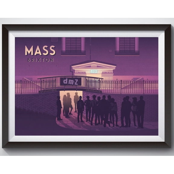 Mass Club Brixton Poster, Brixton Nightclub Print, Dmz, Paradise Soul, London Architecture, Babalou, Saint Matthews Church Brixton Hill Wall Art, Modern Wall Decor, 16x24 UNFRAMED