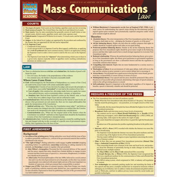 Pre-Owned Mass Communications Law (Unknown) 1423216474 9781423216476