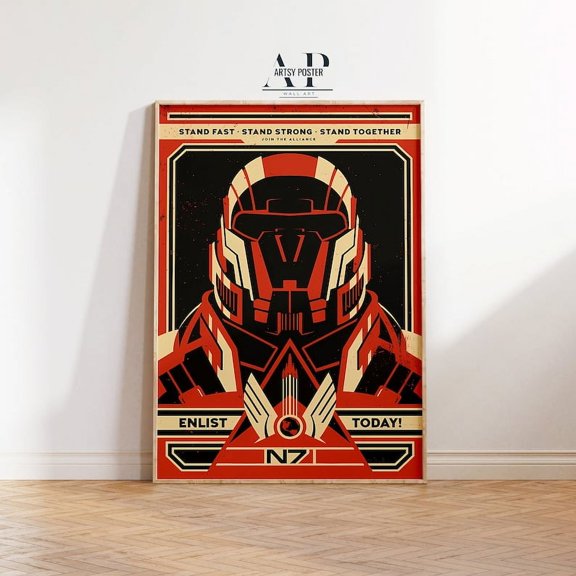 Mass Effect Game Poster, Video Game Wall Art, Sci Fi Decor