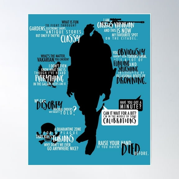 Mass Effect - Garrus Vakarian Poster Wall Art, Modern Wall Decor For Living Room Bedroom, 12x18 UNFRAMED