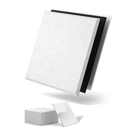 Kuchoow 12 Pack MLV Sound Proof Foam Panels for Walls Soundproofing Studio, Noise Reducing Soundproof Barrier with Sound Dampening & Proofing, Noise Deadening Blocking & Cancelling Reduction