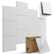 Mass Loaded Vinyl, Soundproof Wall Panels Self-adhesive, 12 Pack Square Mass Loaded Vinyl Soundproofing, 12x12 Soundproofing Panels for Walls, Home Office, Reccording Studio White