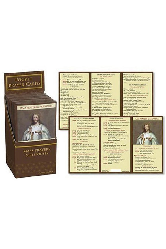 Mass Prayer and Responses Pocket Prayer Card Display - 48/pk