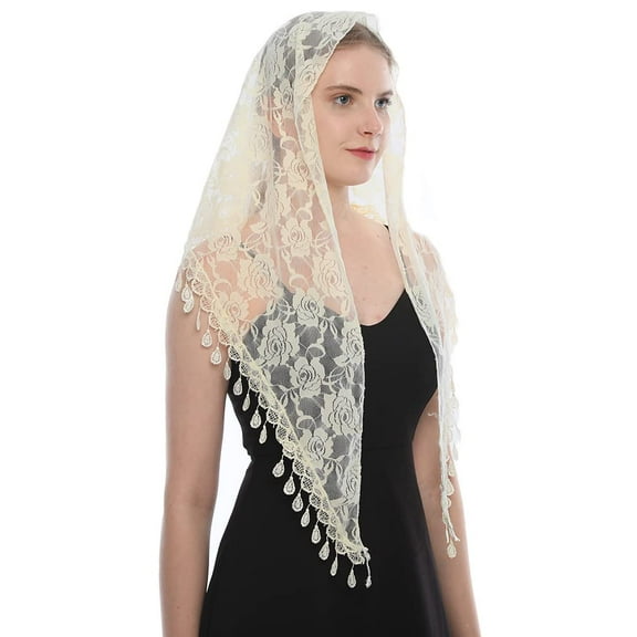Mass Veil Triangle Mantilla Triangle Lace Infinity Veils Cathedral Head Covering Latin Church Veil Chapel Scarf
