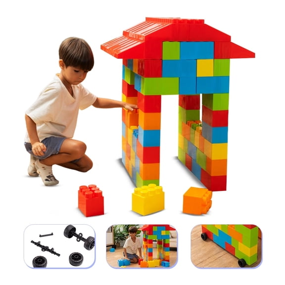 MassBricks Jumbo Plastic Building Blocks, 86 Pieces, Age 1 - 8