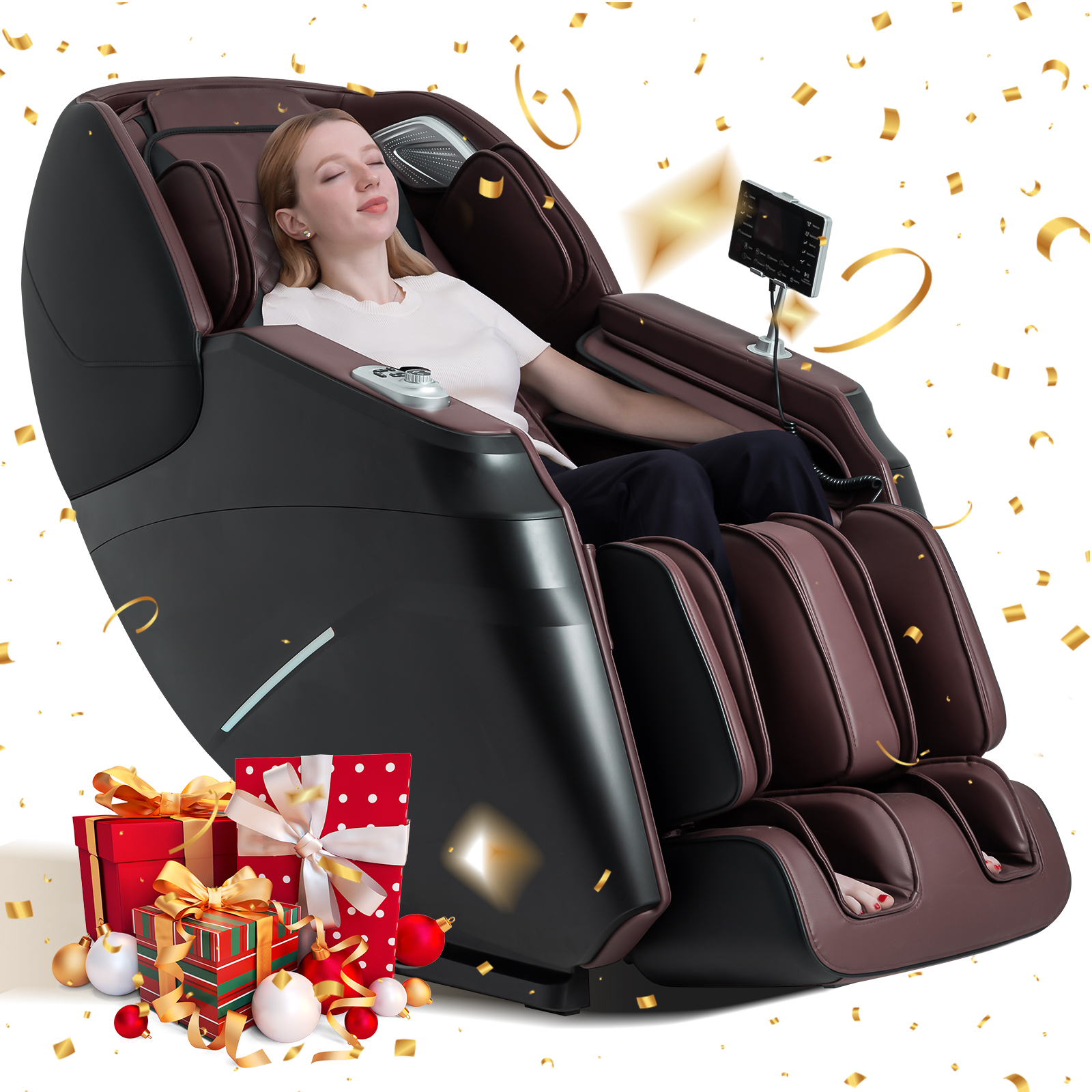 Relaxzen 602901 Lumbar Massage Cushion, Black