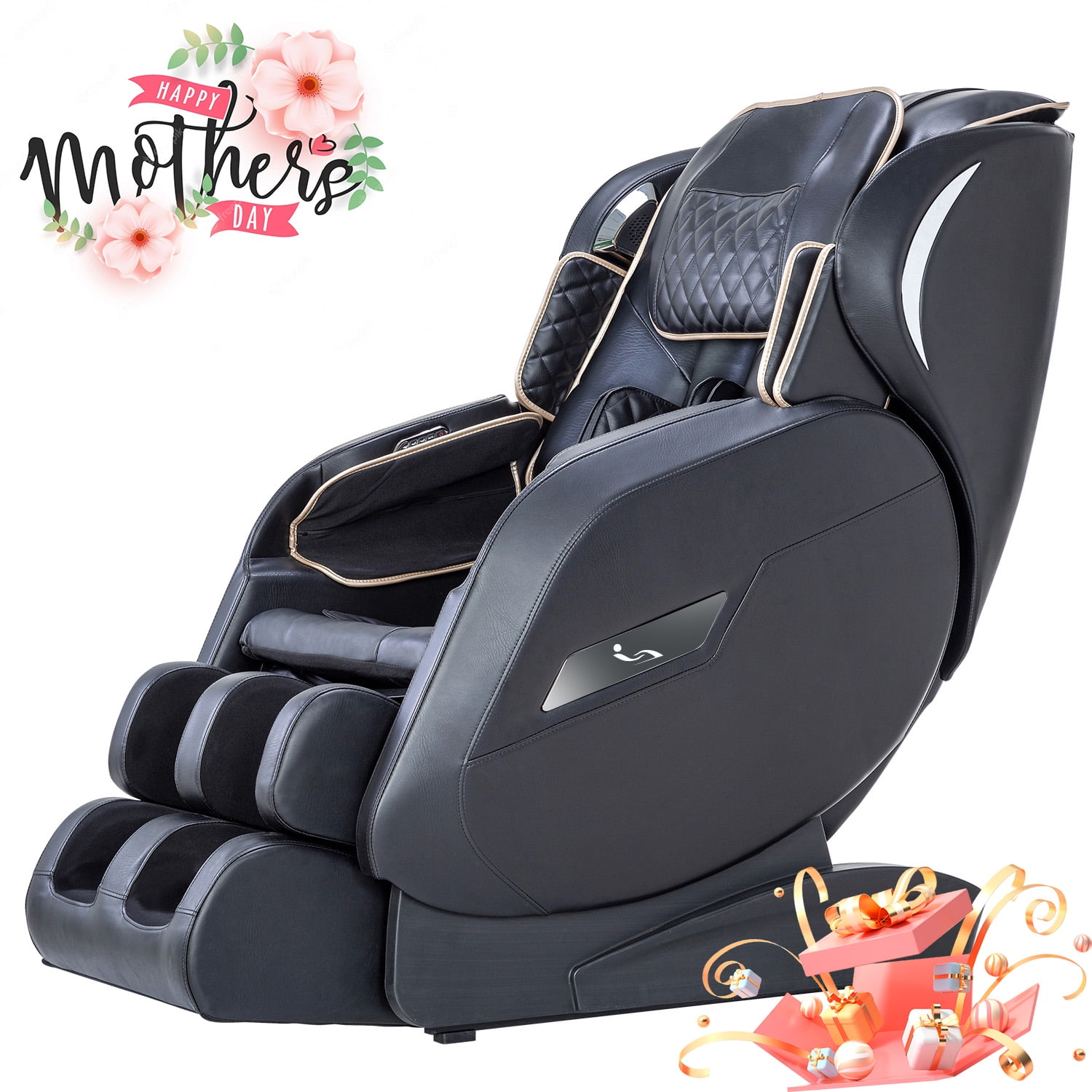 MassaMAX 2024 Assembled Full Body Massage Chair，Zero Gravity Recliner,Bluetooth Speaker in Black