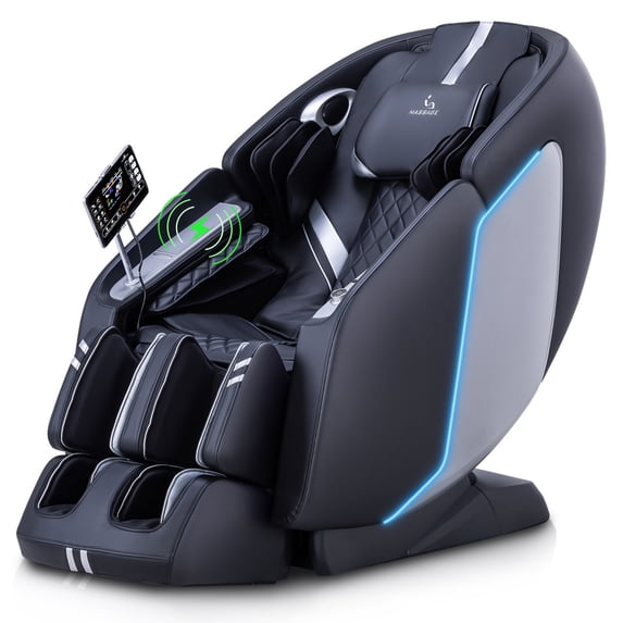 MassaMAX 2026 4D Massage Chair, Zero Gravity Full Body Yoga Stretch Massage, with Calf & Lower Back Heating,Bluetooth, Black