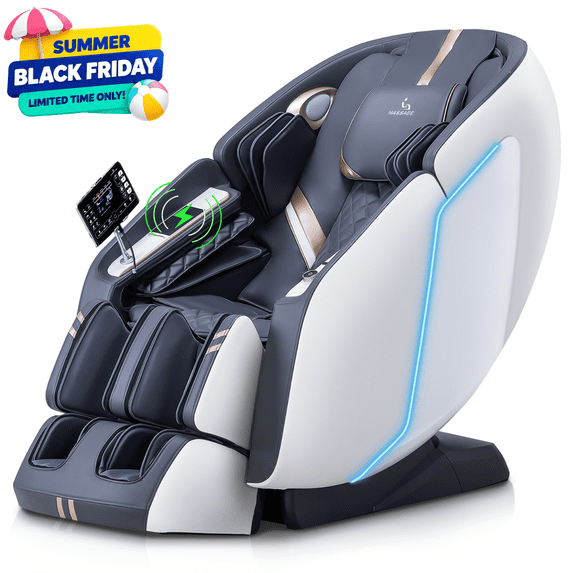 MassaMAX 2026 4D Massage Chair,Zero Gravity Full Body Yoga Massage,Calf & Lower Back Heating,white