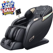 MassaMAX 2026 Version Full Body Massage Chair, Zero Gravity Recliner with Yoga Stretch, SL Track, Airbags, Heating, and Foot Massage, Black/Gold