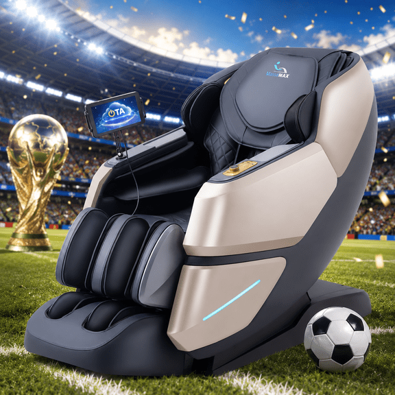 MassaMAX 4D Massage Chair, OTA Update & Electric Extendable Footrest, Zero Gravity, with Touch Screen, Quick Access Buttons