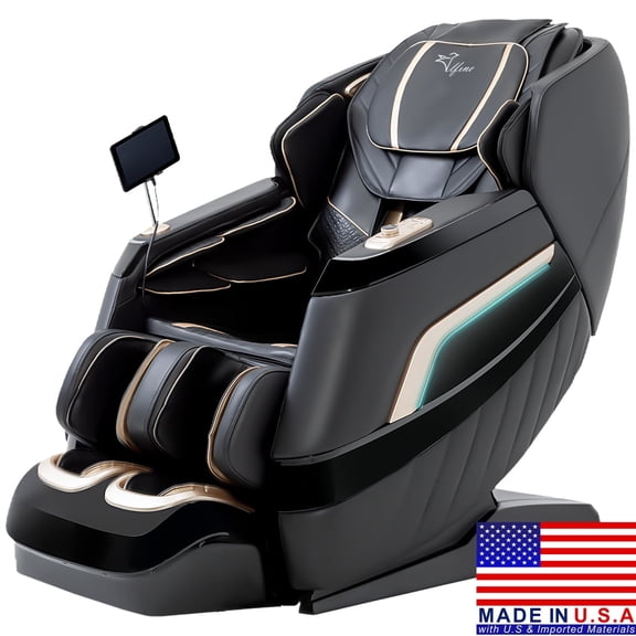 Alfine  Massage Chair, 4d full body massager recliner chairs with heat, Zero Gravity SL-Track, AI Voice Control，Automatic Footrest（A66 Black）