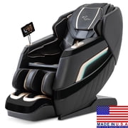Alfine Massage Chair, 4d full body massager recliner chairs with heat, Zero Gravity SL-Track, AI Voice Control Automatic Footrest A66 Black