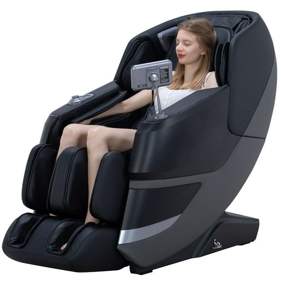 MassaMAX MT339 4D Massage Chair, Electric Extendable Footrest, Zero Gravity, With Touch Screen, Quick Access Buttons,in Deep Black