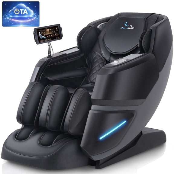 MassaMAX 4D Massage Chair, OTA Update & Electric Extendable Footrest, Zero Gravity, With Touch Screen, Quick Access Buttons