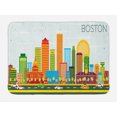 thumbnail image 1 of Massachusetts Bath Mat, Rainbow Colored Arrangement of Skyscrapers Financial District of Boston Print, Plush Bathroom Decor Mat with Non Slip Backing, 29.5" X 17.5", Multicolor, by Ambesonne, 1 of 2