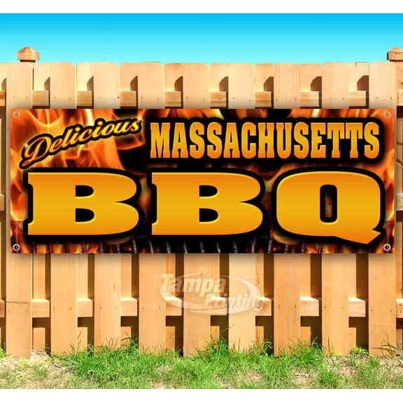 Massachusetts Bbq 13 oz Vinyl Banner With Metal Grommets