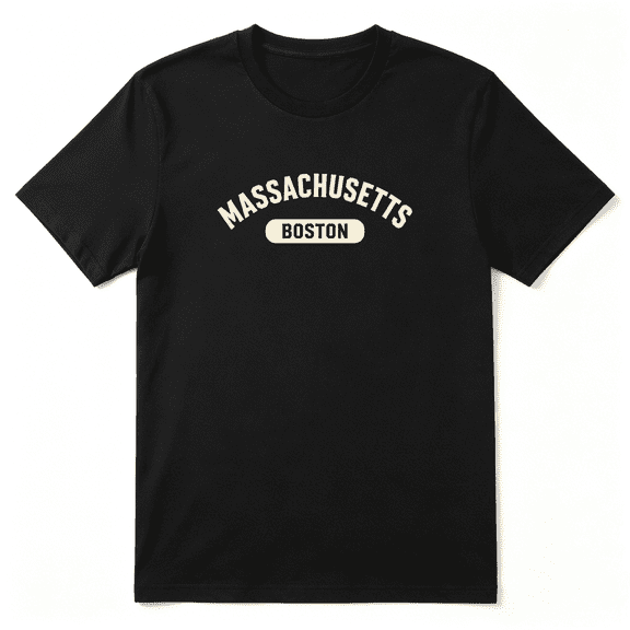 Massachusetts Boston City Slogan Vintage Graphic Tee for Men and Women, Road Trip Family Gift Cotton Short Sleeves T-Shirt