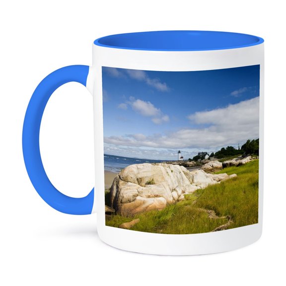 Massachusetts, Cape Ann, Annisquam Lighthouse - Us22 Wbi0642 - Walter Bibikow, 11oz Two-Tone Blue Mug