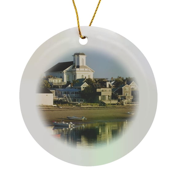 3drose, Massachusetts, Cape Cod Provincetown - Us22 Wbi0471 - Walter Bibikow, Circle Porcelain Ornament