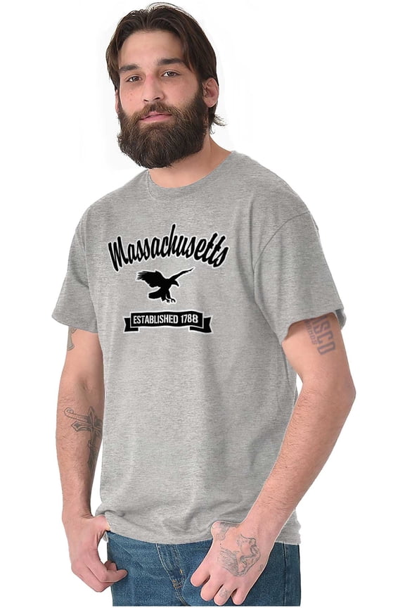 Massachusetts Cute Eagle Souvenir Men's Graphic T Shirt Tees Brisco Brands M